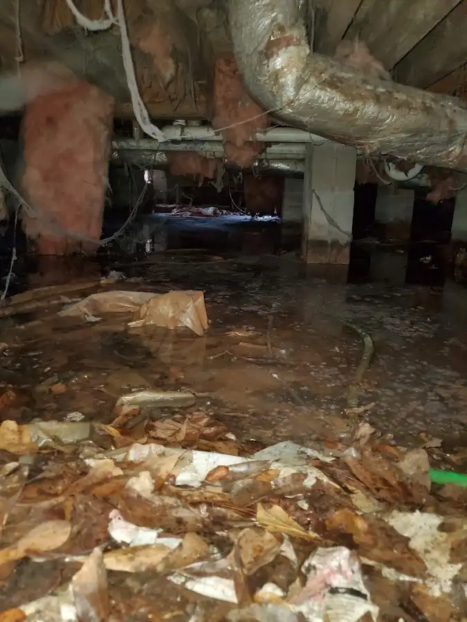 Crawl space flood assessment for Commercial Water Damage Restoration in Hutchison